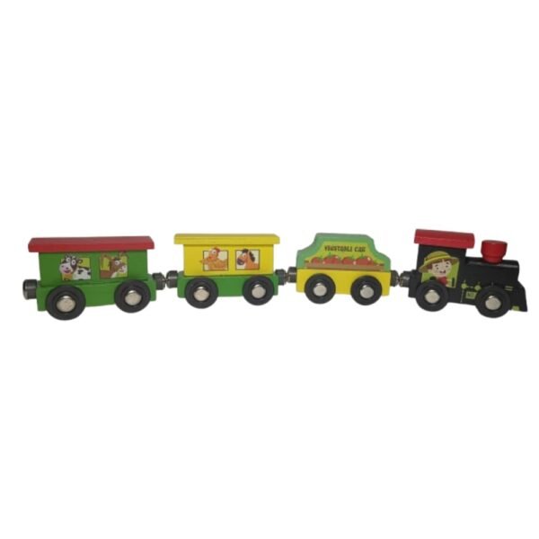 Wooden Magnetic Train|Train Wooden Toys, Children 1-3 Years Train Toy for Kids (4 Pcs Pack)/ VDYTY05 - Image 4