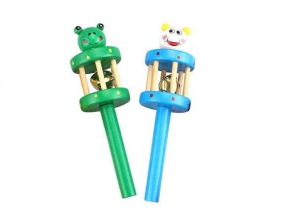Wooden Rattle Toys for Baby, Infants, New Born Babies (0+ Years) - Cage Rattle - Multicolor - Set of 2 pcs - Discover Sounds - Image 2