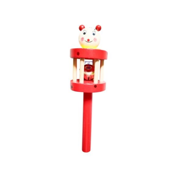 Colourful Wooden Baby Rattle Toy - Hand Crafted Rattle Set for Kids - Musical Toy for Newly Born - Pack of 2 (Gobal S, face) - Image 4