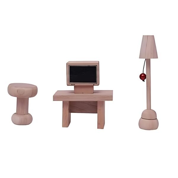 Lakshya India Wooden Lounge Living Room Toy Set for Kids - 5 Piece Dollhouse Stylish and Functional for Playing Kids Age 5-10 Years (Color-Brown) - Image 5