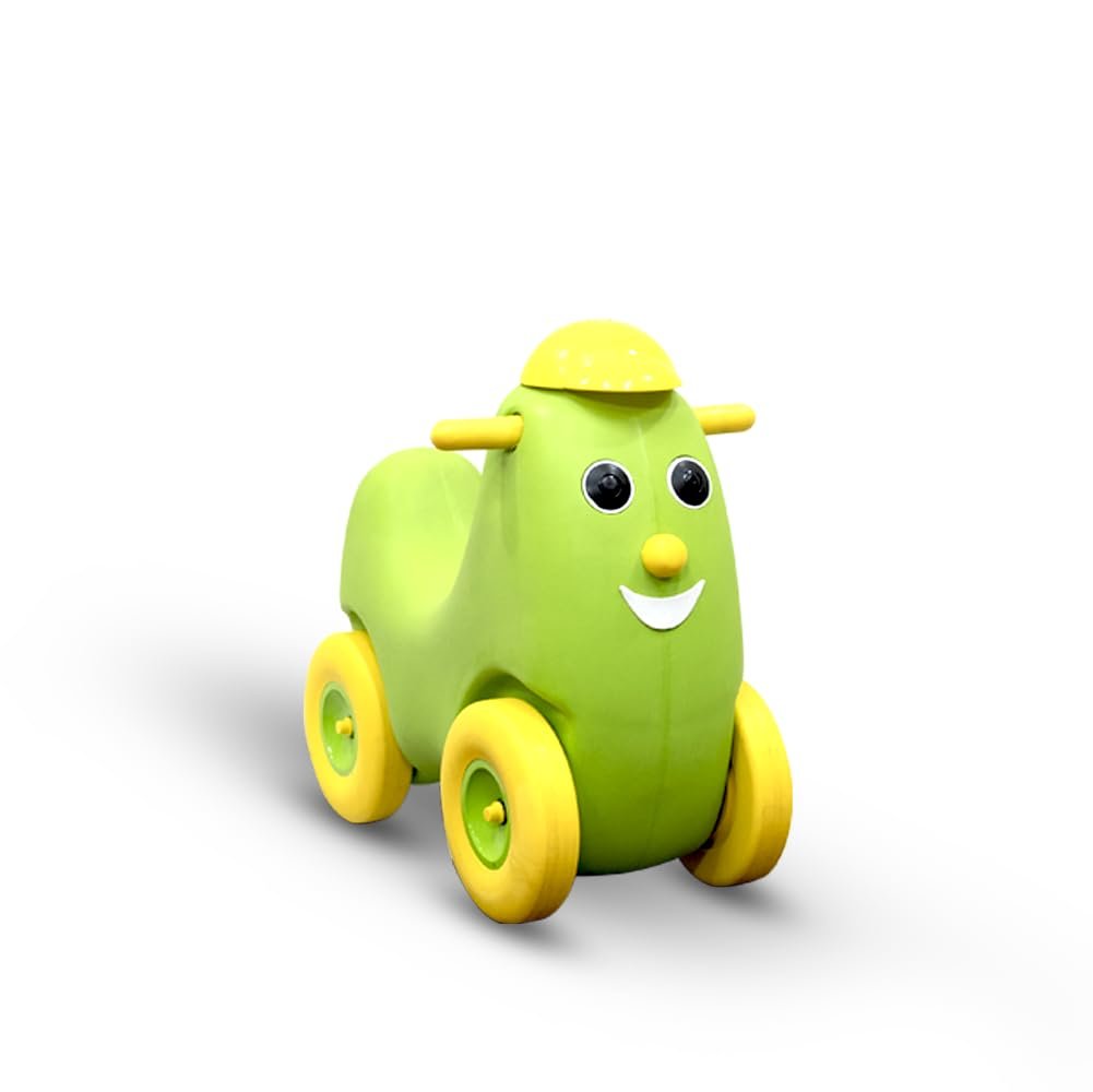 OK PLAY Humpty Dumpty Push On Ride for Kids | Pony Ride On with Curved Seat | Four Wheel Push On Ride | Easy Grip | Indoor Outdoor Ride | Safe & Fun Activity Toy | Toys for Kids | 2 Year+ | Green