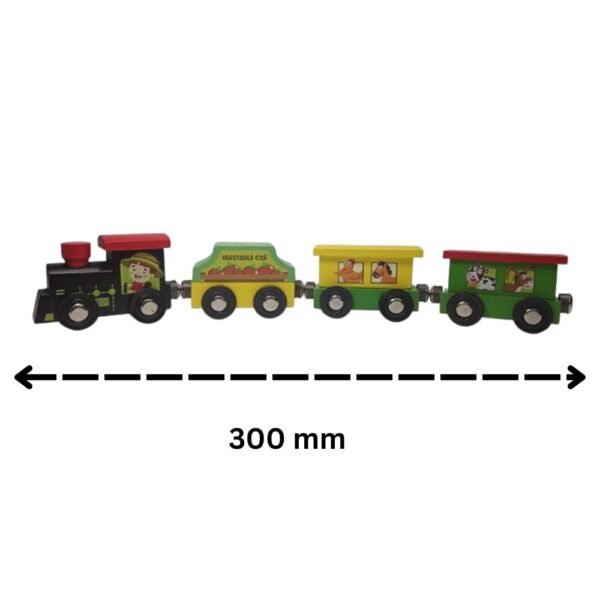 Wooden Magnetic Train|Train Wooden Toys, Children 1-3 Years Train Toy for Kids (4 Pcs Pack)/ VDYTY05 - Image 3