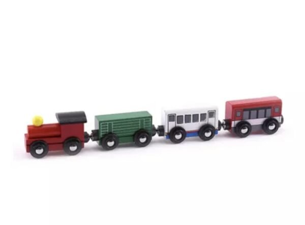 Wooden Magnetic Train Set | 12-Piece Wooden Train Toys for Kids (1-3 Years) | Safe, Durable, and Educational Train Set for Toddlers