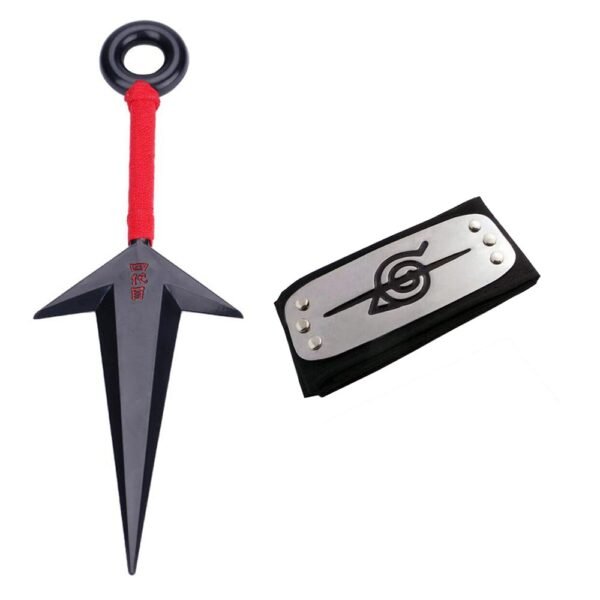 STORE 2508 Kid,Teen,Adult Anime Plastic Kunai Toy Hokage Minato\'s Kunai Cosplay Armor 26.5 Cm Japanese Anime Cosplay With Headband, Black