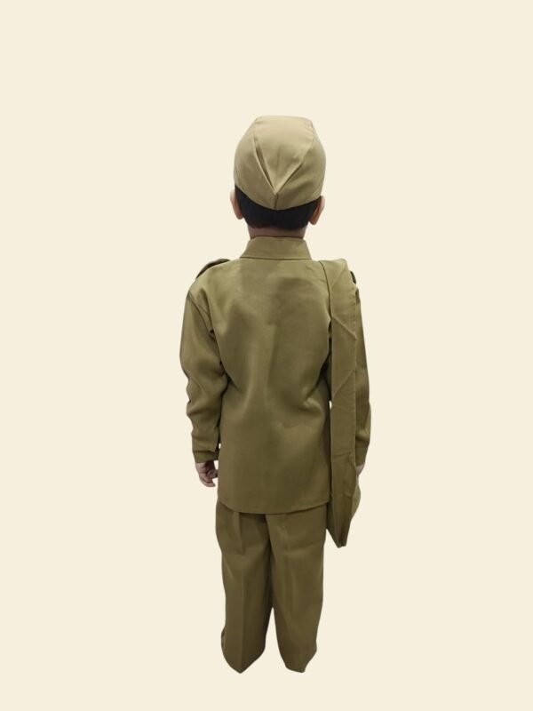 BookMyCostume Indian Postman Dakiya with Classic Khaki Cap and Bag Community Helper Kids Fancy Dress Costume - Image 3