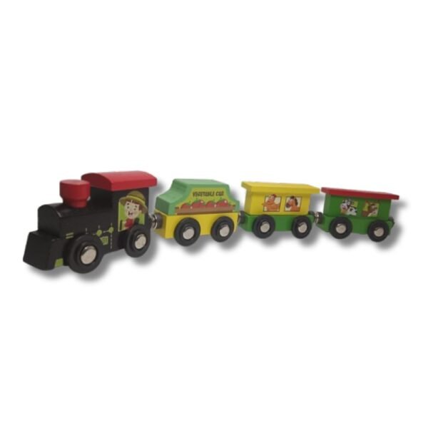 Wooden Magnetic Train|Train Wooden Toys, Children 1-3 Years Train Toy for Kids (4 Pcs Pack)/ VDYTY05 - Image 2