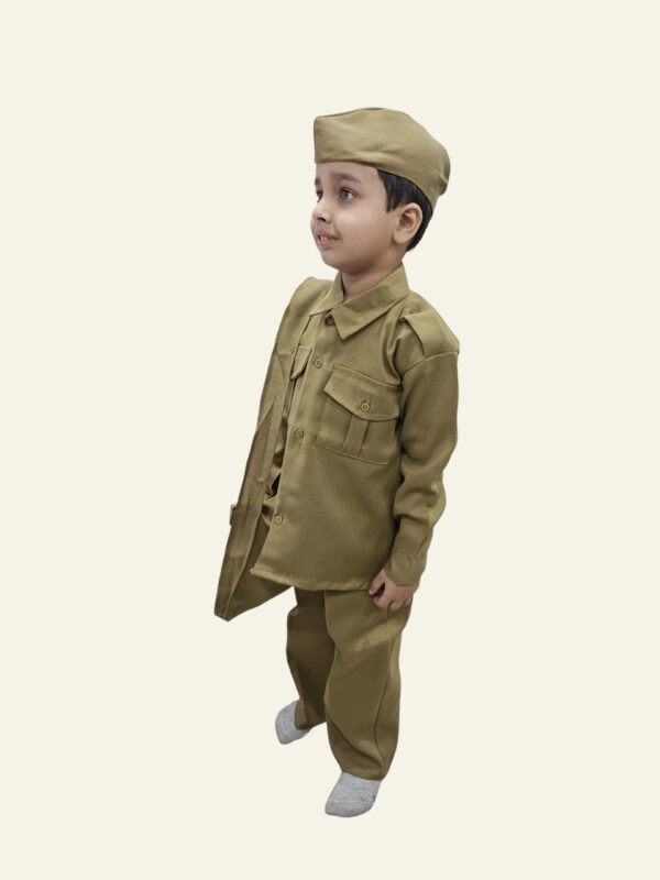 BookMyCostume Indian Postman Dakiya with Classic Khaki Cap and Bag Community Helper Kids Fancy Dress Costume - Image 4