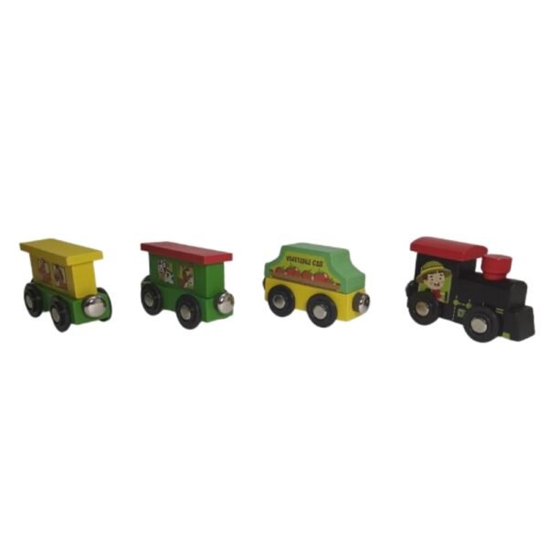 Wooden Magnetic Train|Train Wooden Toys, Children 1-3 Years Train Toy for Kids (4 Pcs Pack)/ VDYTY05 - Image 5