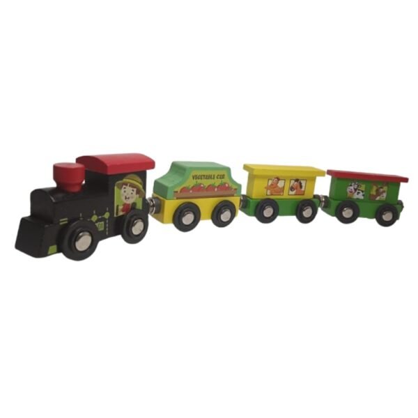 Wooden Magnetic Train|Train Wooden Toys, Children 1-3 Years Train Toy for Kids (4 Pcs Pack)/ VDYTY05