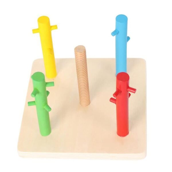 Wooden 4 Shape Sorting & Stacking Toys for Toddlers, Montessori Color Recognition Stacker, Early Educational Blocks Puzzles 1-3 Years Old Age Boys and Girls (4 Shapes) (20 pieces) - Image 6