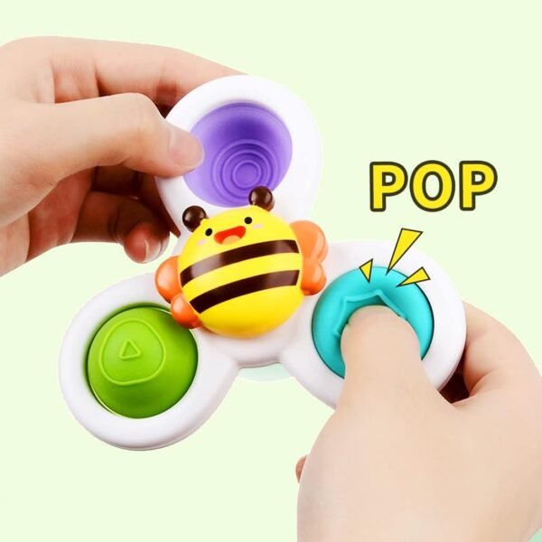 Wembley Baby Products Bath Toys 3 PCS Suction Cup Spinner Toy for Baby Toddlers Sensory Toys for Kids | Sticks to Window Table Baby High Chair Tray Bath Spinners for Baby Gifts for Baby Toddlers - Image 5