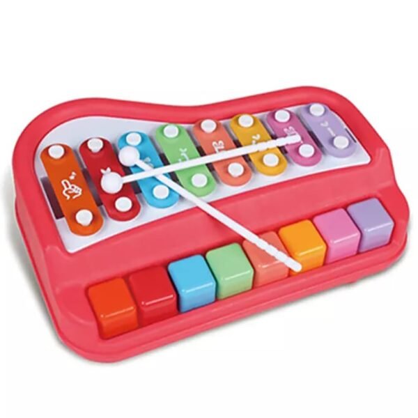 Webby 2 in 1 Baby Piano Xylophone Toy | 8 Multicolored Key | Preschool Montessori Educational Musical Learning Piano Cum Xylophone Toy for 1-3 Years Old Baby, Toddlers, Kids, Girls & Boys (Large) - Image 5