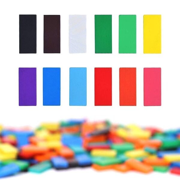 100 Piece Wooden Building Blocks Toy for Kids,Block Game for 3-8 Years Old Kids,Random Color (100 Piece Domino Block Toys for Kids) - Image 3
