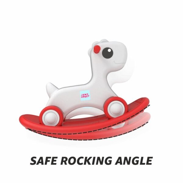 Amazon Brand - Jam & Honey 3-in-1 Baby Push Ride-On, Rocker & Balance Board | for Kids 1-4 Years Old | Non-Toxic | Durable and Safe | Upto 20kgs Weight | Red & Grey - Image 4