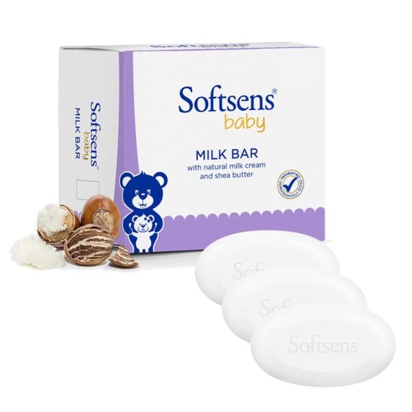 Softsens Baby Moisturizing Milk Soap Bar Enriched with Natural Milk Cream & Shea Butter I Dermatologically Tested & Paraben Free for Baby Skin-(9 Soaps x 100g) (Pack of 3) - Image 5