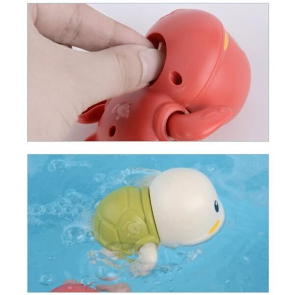 Storio Cute Swimming Baby Water Turtle Bath Toys for Toddlers | Set of 2 | Turtle Toy | 1-3, Floating Wind Up Toys for 1 2 3 4 5 Year Old Boy Girl, New Born Baby Bathtub Water Toys - 2pcs - Image 5