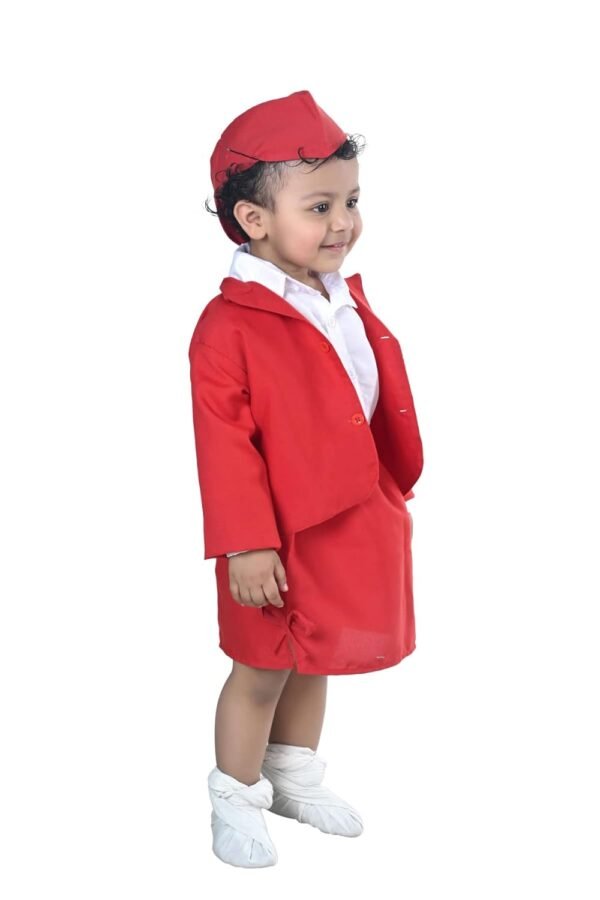BookMyCostume Airline Air Hostess Kids Fancy Dress Costume for Girls - Red - Image 6