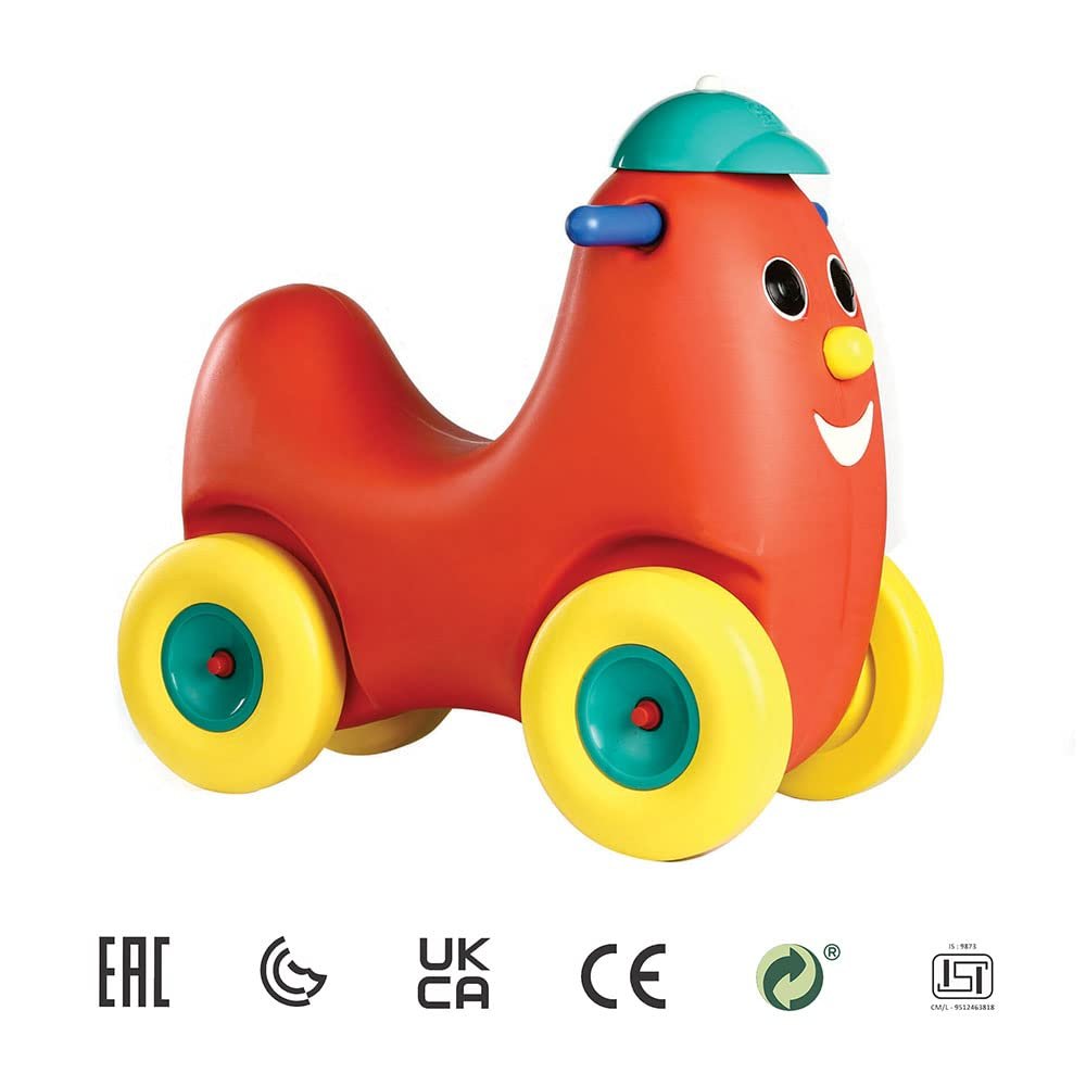 OK Play Humpty Dumpty Push Rider for Kids, Pony Ride On Toy with Curved Seat, Indoors and Outdoors, Rocker Cum Rider-Kids Ride On Push Car Toy Toddler Baby, 2+ Years (Red) - Image 4