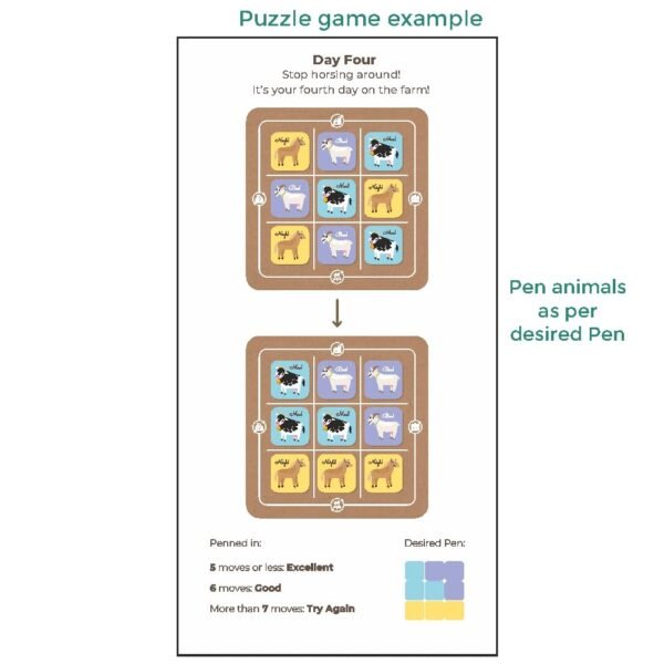 Mind Game Brain 5 Year Old, Educational Travel Games for Kids 4 to 7 Years Old, Gifts for Boys Girls, Magnalogix Magnetic PuzzleTile Toy Game, Pen Them Up Junior - Image 5