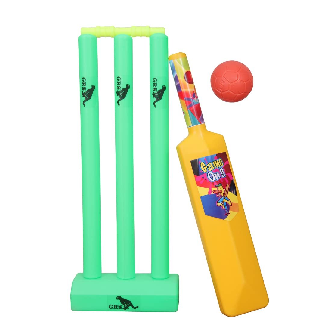 GRS Game On Plastic Cricket Kit Combo Set for Kids with 3 Stumps with 1 Bat and 1 Ball for 2-5 Year Old Kids - Image 3