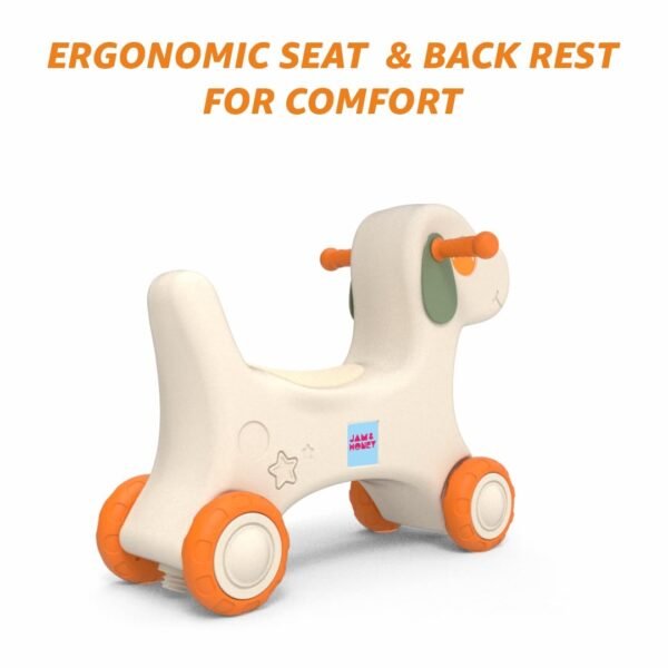 Amazon Brand - Jam & Honey Baby Puppy Push Ride-On | for Kids 1-4 Years Old | Non-Toxic | Durable and Safe | Upto 20kgs Weight | Orange - Image 3