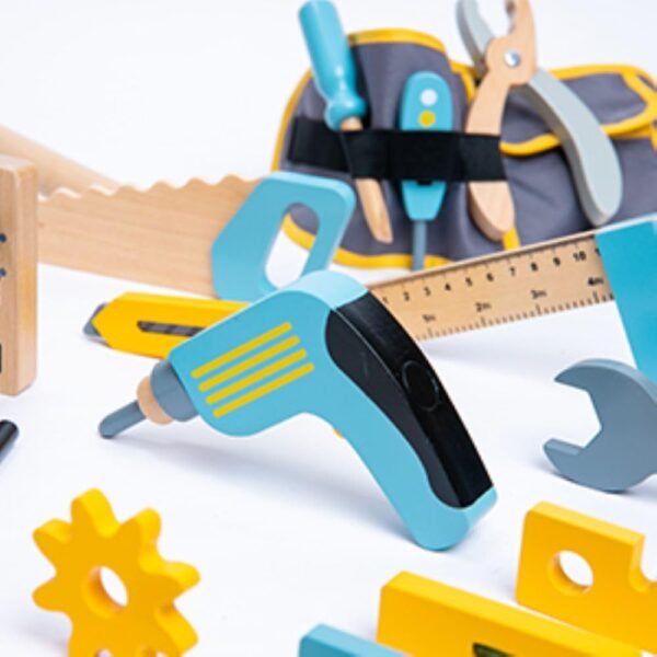 Wudly Wooden Tool Kit with Belt Toy - Ideal Toys for 4 Year Boy, Construction Toys, Montessori Toys for 3 Year Old, Tool Kit for Kids, Wooden Toys for Kids 2 Years - Image 4