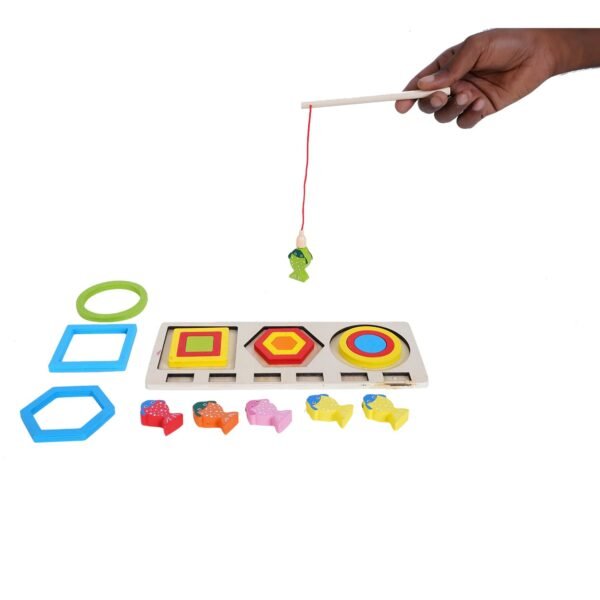 Wooden Sorting and Stacking Magnetic Fishing Toy Set Toys for Kids Kids Toys Kids Games Indoor Games Kids Toys for 2-5 Years Kids Games Toys for 3 Year Old Boy Toys for 3+ Year Old boy (4) - Image 2