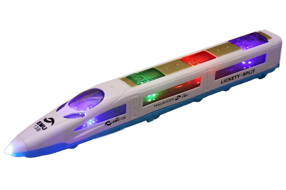 High Speed Bullet Trains Toy for Kids | Colorful Train Toy with 3D Led Light Effect & Musical Sound Toy for Both Boy & Girls - Multicolor