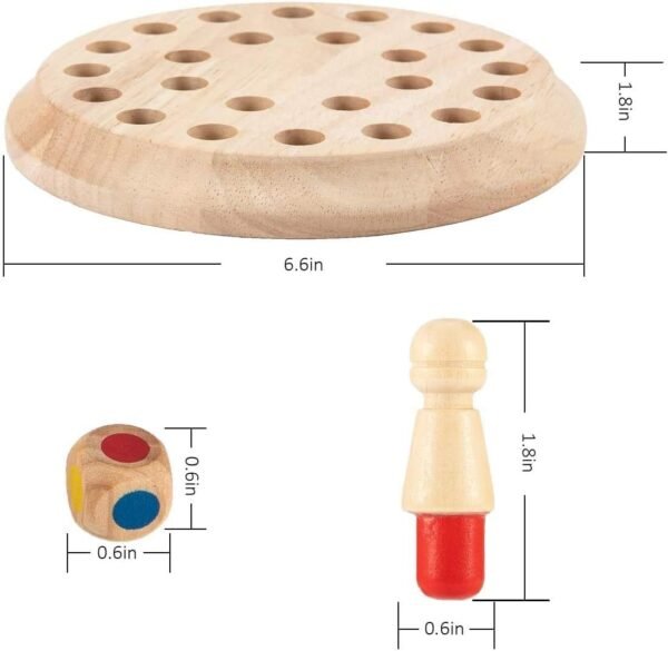 SUPER TOY Wooden Memory Chess Color Matching Game Multi Player Family Board Games for Kids and Adults, Learning Educational Toy for Toddler 3 4 5 6 7 8+ Year Old, Birthday Gift for Boy Girl - Image 3