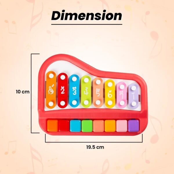 WizToy 2 in 1 Piano Xylophone for Kids (3 Month Warranty)| Musical Toys for Kids Aged 1-3 Years Old, Multicolored Keyboard, Preschool Educational Musical Learning Toy for Baby Girls Boys - Image 2