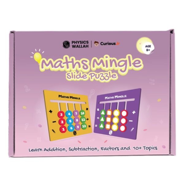 PW Kids Montessori Slide Puzzle Game, Toys for 4-8 Year Kids, Birthday Gift for Kids, Games for Boys and Girls Age 4,5,6,7,8 -Color & Pattern Matching Educational Toy, Math Mingle Slide Puzzle -Yellow
