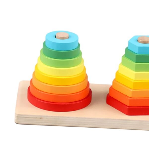 bnf® Geometric Stacker Column Building Blocks for Preschool Toddlers 1-3 Children 2 Towers Baby | Toys for Baby | Developmental Baby Toys - Image 2