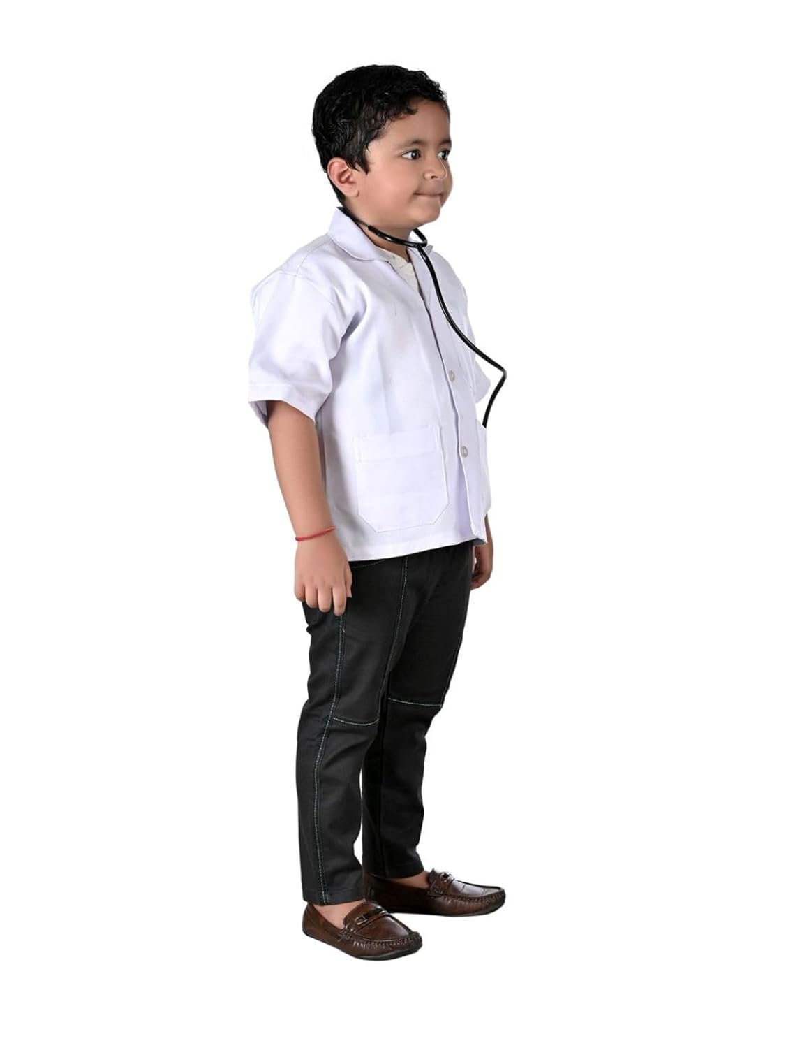 BookMyCostume Doctor Physician White Coat with Stethoscope Medical Professional Community Helper Kids Fancy Dress Costume 7-8 years - Image 2