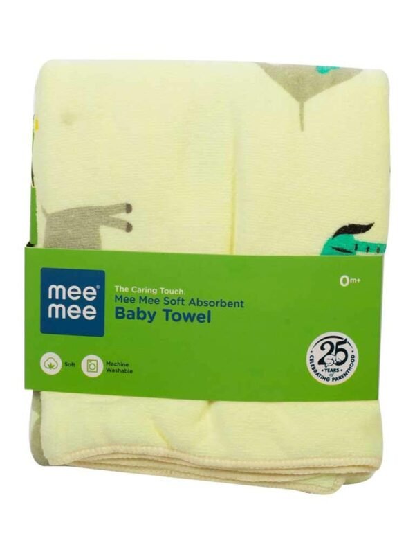 Mee Mee Micro Fiber Baby Bath Towel for New Born | Wash Cloth, Quick Absorbent, Extra Soft Cotton Towels for Kids/Toddlers/Infants/Babies, Pack of 1, Yellow 70X110 CM - Image 5