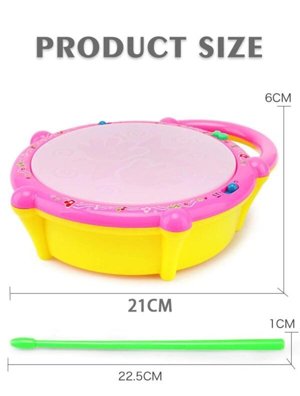 VGRASSP Flash Drum Toy with 2 Mallets for Kids | Multicolor 3D Lights | Dynamic Musical Instrument | Toy for Baby and Toddlers | Battery Operated Toy | for 2 3 4 5 6 Year Old Boys & Girls - Image 2