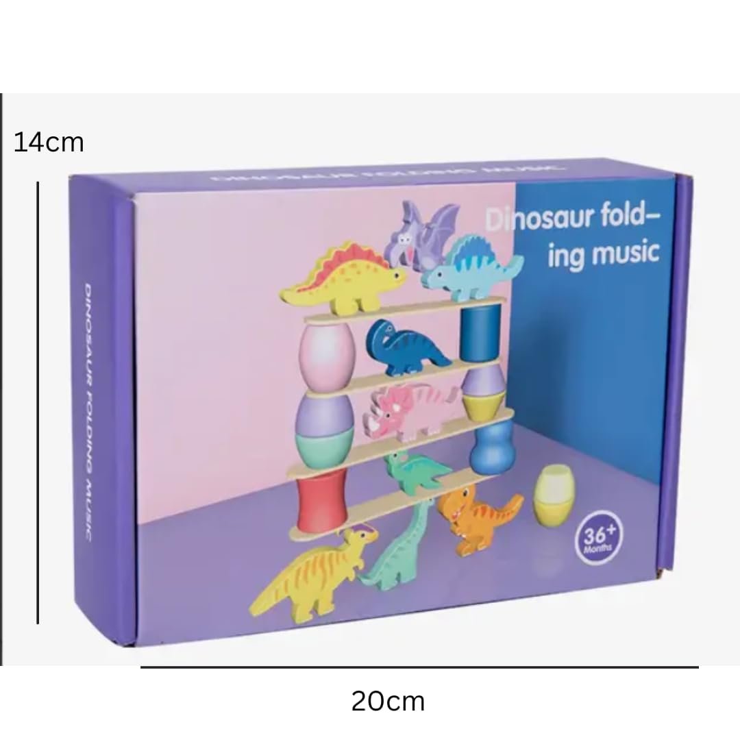 Montessori Dinosaur Toys for 1 2 3 4 Year Old Toddlers, Preschool Education Toys for Ages 2-4 Boys Girls Kids, Wooden Dinosaur Blocks Sorting & Stacking & Balance Toys, - Image 3