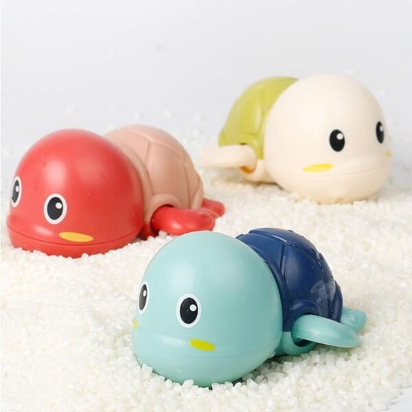Storio Cute Swimming Baby Water Turtle Bath Toys for Toddlers | Set of 2 | Turtle Toy | 1-3, Floating Wind Up Toys for 1 2 3 4 5 Year Old Boy Girl, New Born Baby Bathtub Water Toys - 2pcs - Image 3
