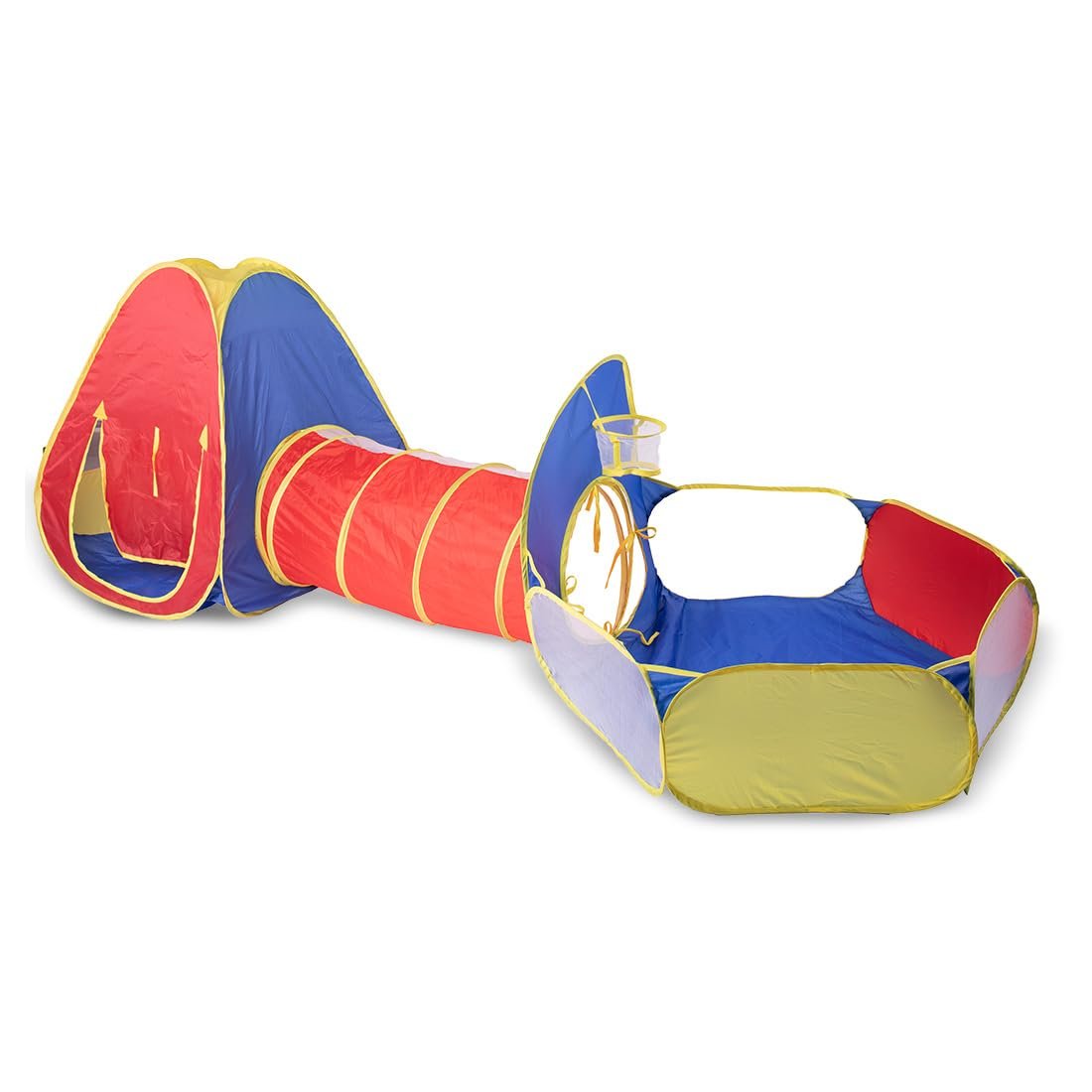 BUMTUM Baby Tunnel 3-in-1 Hide & Seek Ball Pool Tunnel for Kids 1-5 Years Girls | Boys Toddlers Ball Pit Foldable Tent House for Kids Activity Indoor Outdoor Toys - Balls Not Included
