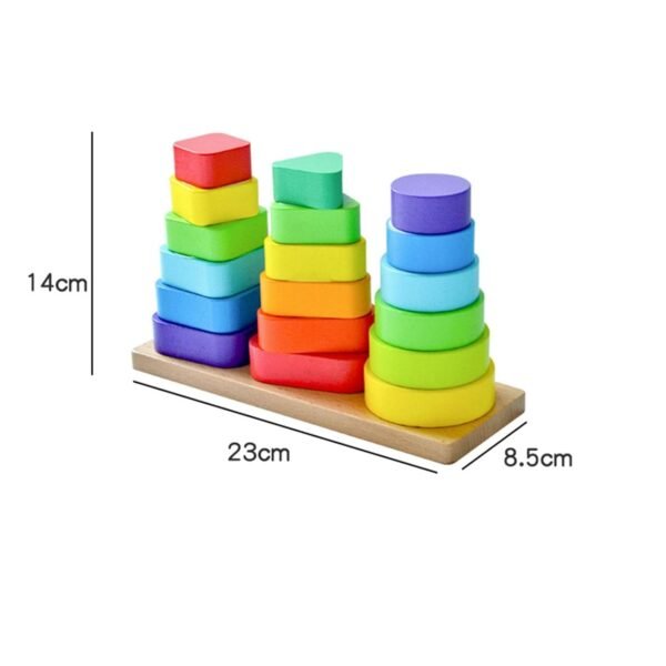 bnf® Wooden Stacking Toys Children\'s Educational Development Montessori Toy Baby | Toys for Baby | Developmental Baby Toys - Image 2