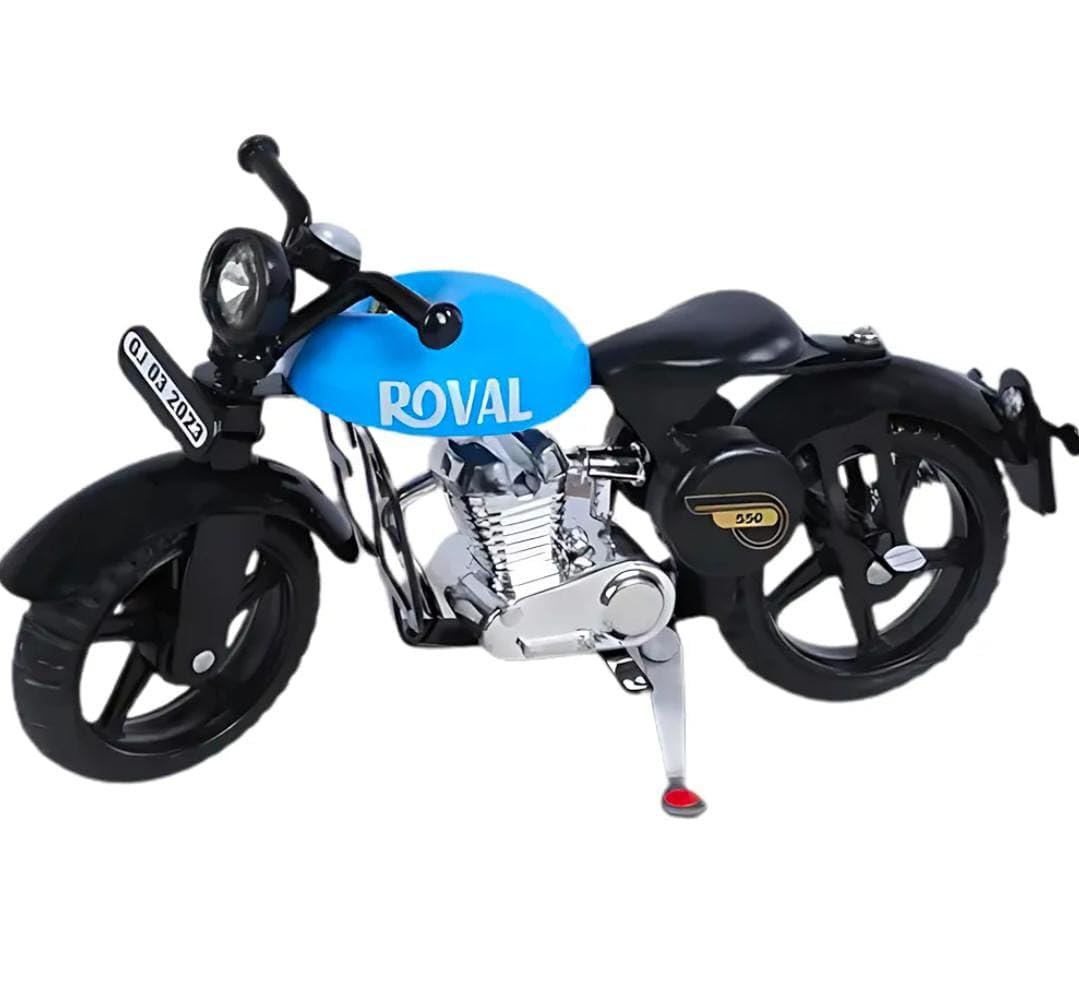 High Hills Metal Miniature Bike Toy for Kids Push Scale Model Motorcycle Toy Vehicles for Kids Pull Push Toy Vehicle Playset Motorcycle Bike for Kids 2+Years Boys Girls (Sky Blue, Pack of 1)