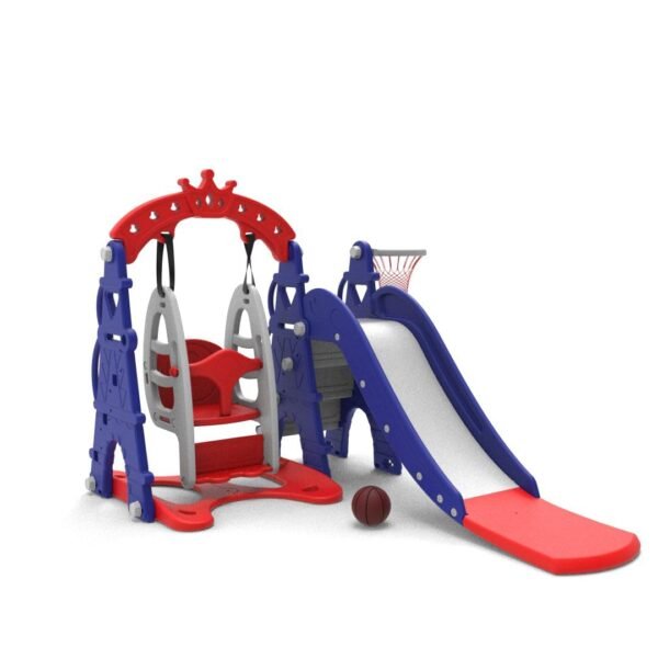 Amazon Brand - Solimo 3-in-1 Garden Castle Slide & Swing for Indoor & Outdoor Use | for Kids 2-8 Years Old | Safe & Fun | Ideal for Boys & Girls | Toy for Kids | Easy Assembly, Multicolor