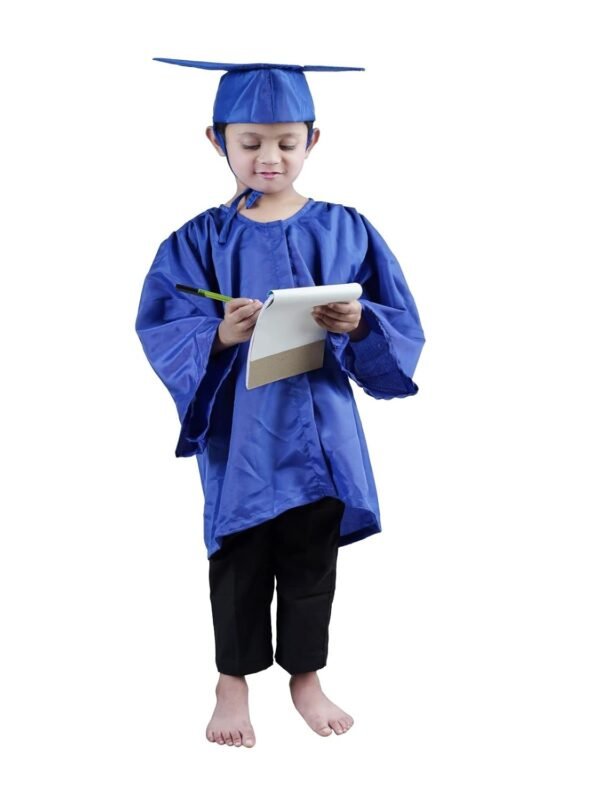 BookMyCostume Blue Graduate Convocation Graduation Day Gown Kids & Adults Fancy Dress Costume - Image 5