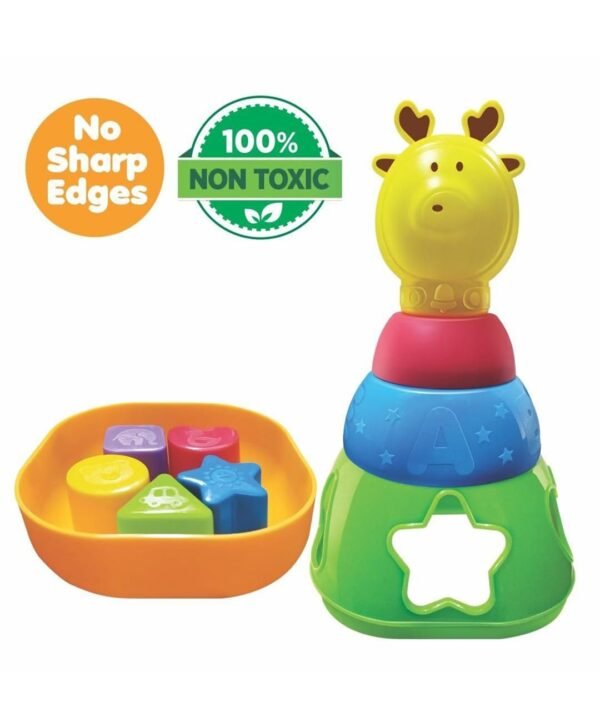 Toys Treasure Reindeer Stacking Toys N Shape Sorter Toys for Kids 2 in 1 Short Play Multicolour - 10 Pieces for Kids/Toddlers/Infants | Baby Toys | Toys for 1 + Year Old - Image 2