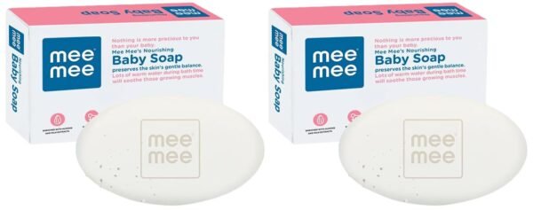 Mee Mee Nourishing Baby Soap For Bath Bar with 100% Natural Amond Oil & Milk Extract, Dermatologically Tested For Soft Baby Skin, 70 gram (Pack of 2)