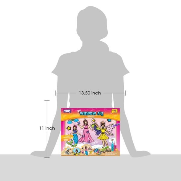 Imagimake Window Art - Princess - 16 Pieces Glass Painting Set - Princess, Mermaid, Unicorn Designs - Craft Kit for Girls 5 Years & Above - Multicolor - Image 2