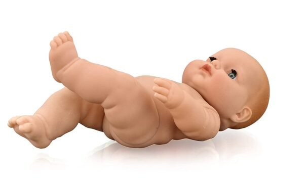 Baby Toy Wearing a Towel with Movable Hands and Legs for Small Kids/Made of Rubber/Natural Brown Color (Without Battery Operated) Real Looking Baby Doll (Light Blue) - Image 4
