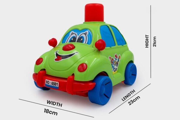 Push N Go Cartoon Car | Travel Toys | Birthday Gift | 1-6 Year | Realistic Design | Indoor Outdoor Play | Safe and Non-Toxic | Gift for Kids | Multicolour - Image 2