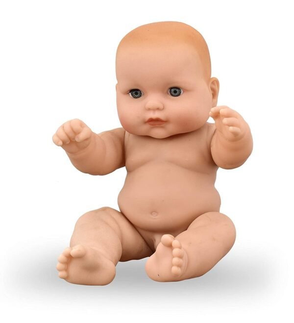 Baby Toy Wearing a Towel with Movable Hands and Legs for Small Kids/Made of Rubber/Natural Brown Color (Without Battery Operated) Real Looking Baby Doll (Light Blue) - Image 3