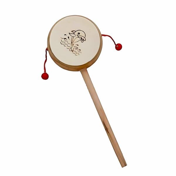 Wooden Damru Rattle Toys for Baby, Infants, New Born Babies (0+ Years) - Cage Rattle - Multicolor - Set of 3 pcs - Discover Sounds - Image 4