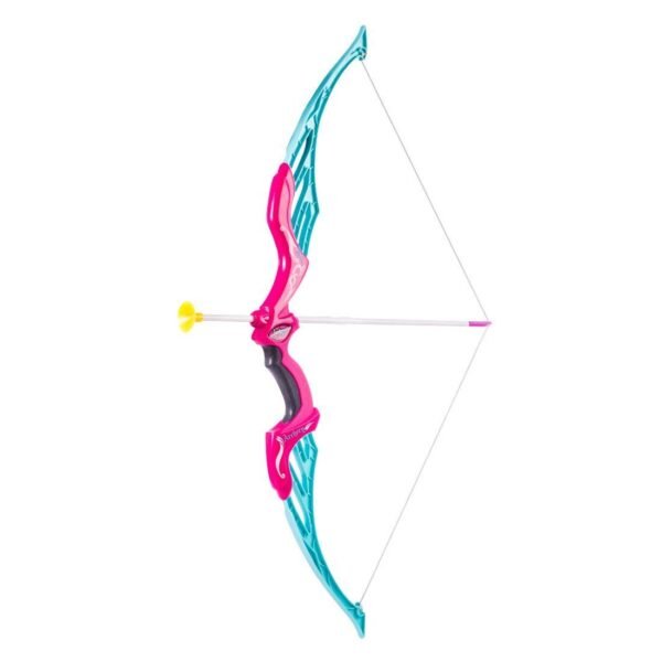 Storio Kids Bow & Arrow Toy | Archery Set for Boys and Girls, Outdoor Hunting Game with 3 Suction Cup Arrows, Target & Quiver | Target Game Perfect for Kids - Pink - Image 4